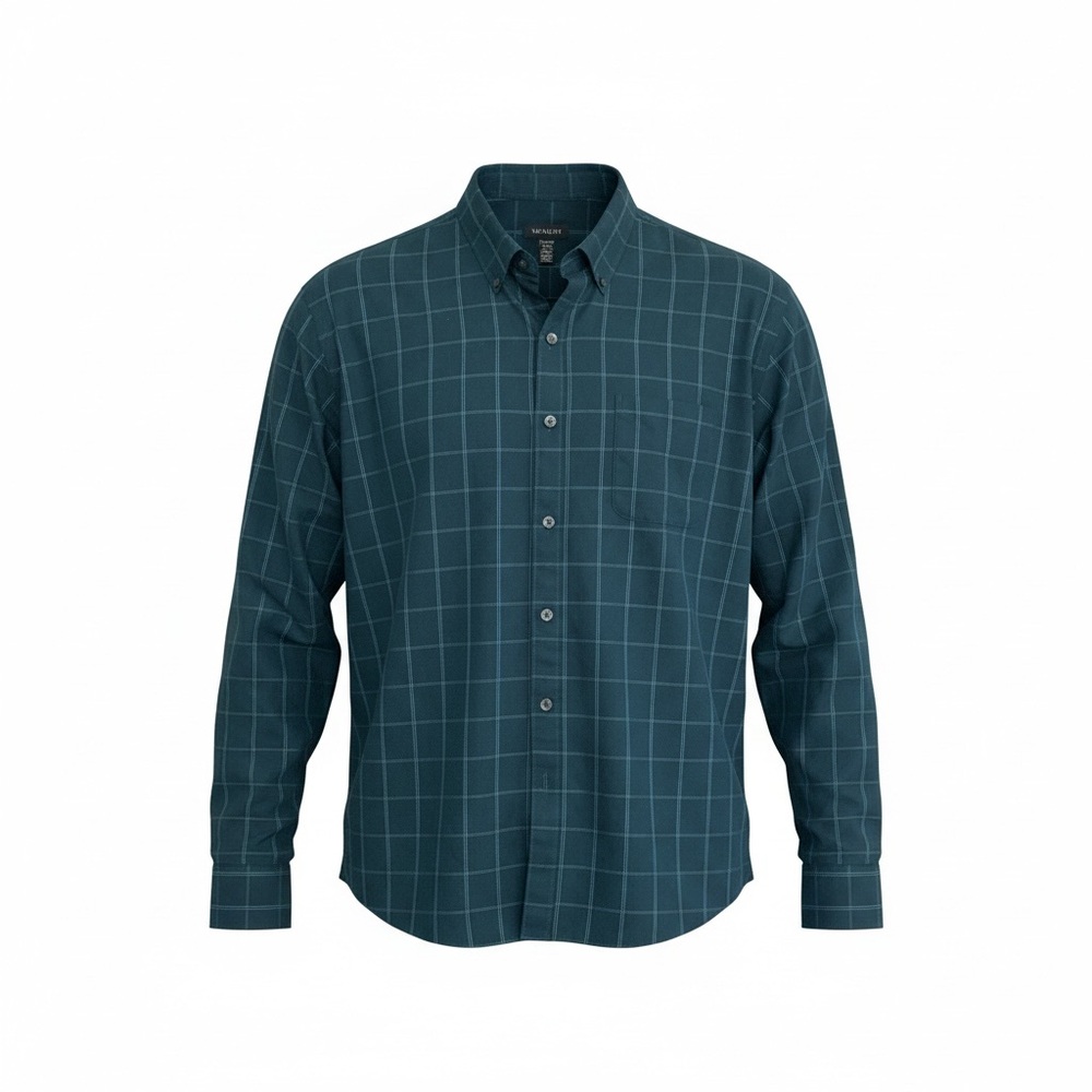 Van Heusen Men's Dark Teal Plaid Shirt